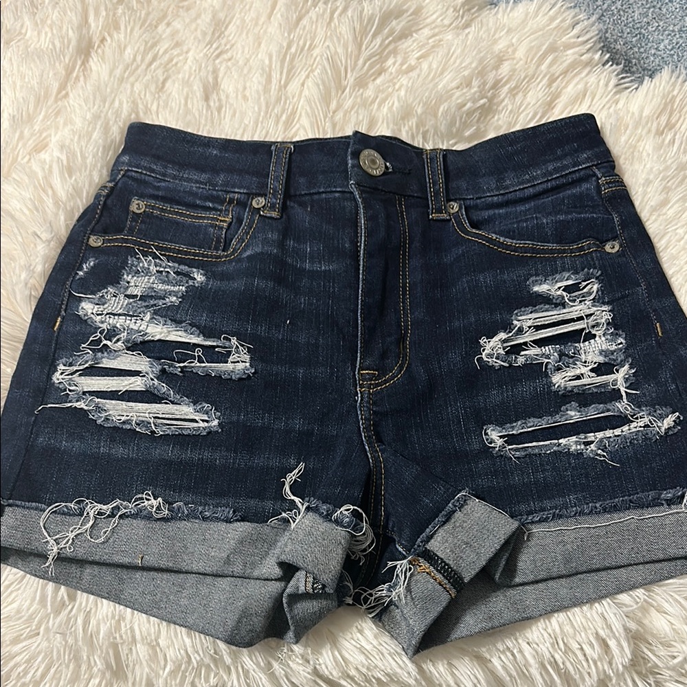 Distressed Denim Shorts